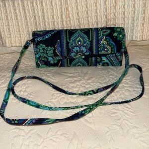 Vera Bradley Slim Trifold Crossbody Wallet in Blue Rhapsody